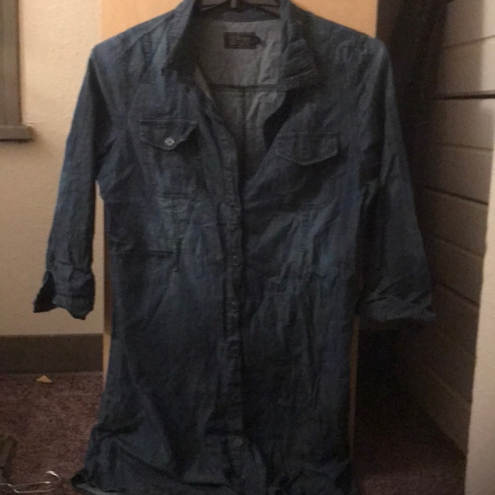 Denim Button Front Dress